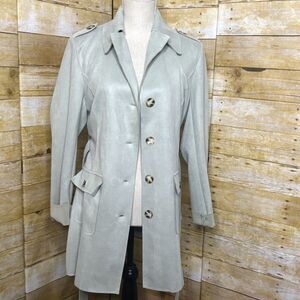 ANTHROPOLOGIE SOLITAIRE FAUX SUEDE CASUAL EVERYDAY SOFT TRENCH COAT/JACKET MED.
